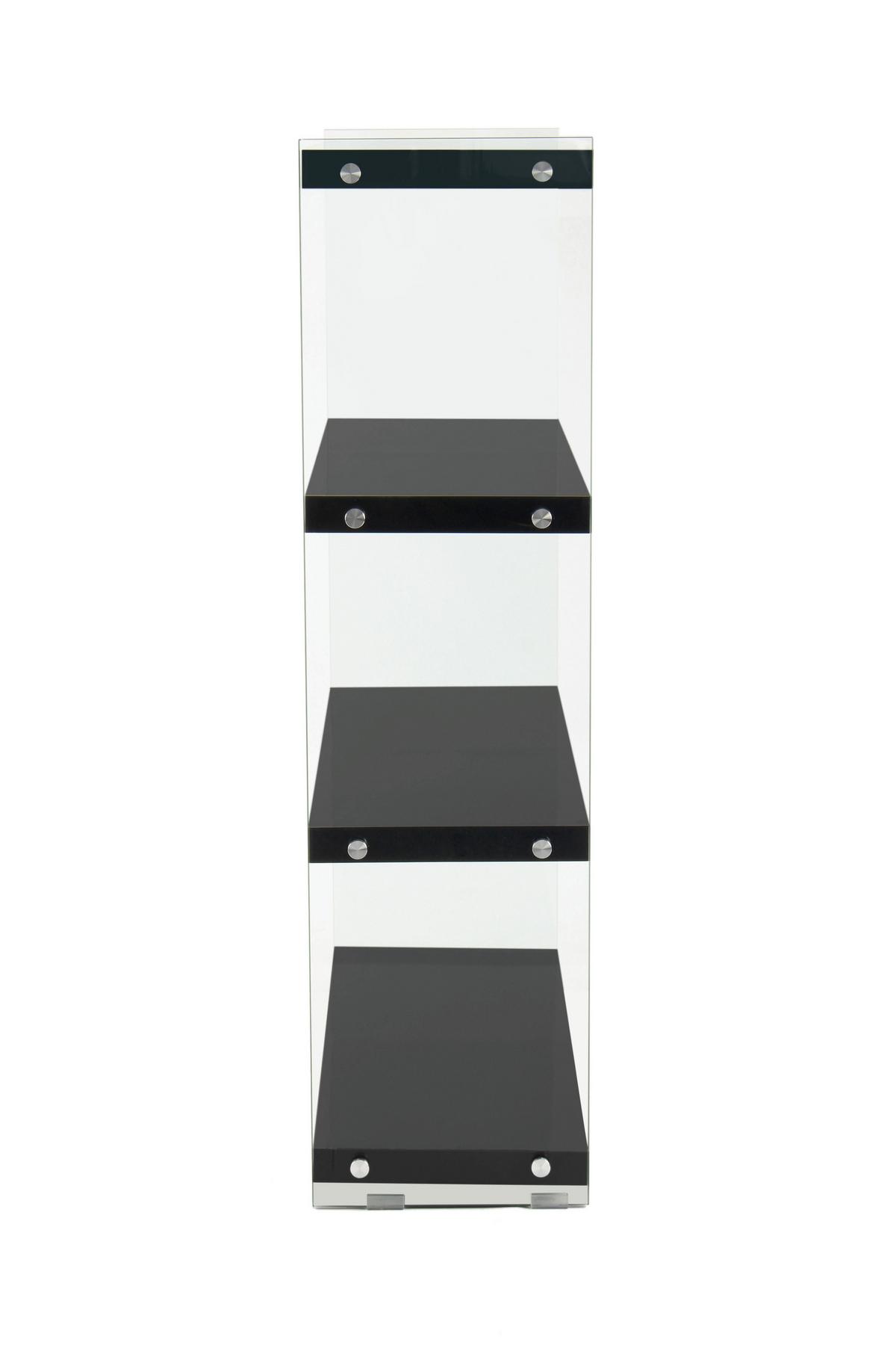 Regal Elementary B: 83 Cm Schwarz/glas Transparent - Schwarz, MODERN, Glas/Holzwerkstoff (83/113/29.5cm) - Kayoom