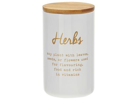 Dóza Na Potraviny Fiona - Herbs - bílá/měděné barvy, Lifestyle, kov/dřevo (8/13cm) - Zandiara Dóza Na Potraviny Fiona - Herbs - bílá/měděné barvy, Lifestyle, kov/dřevo (8/13cm) - Zandiara