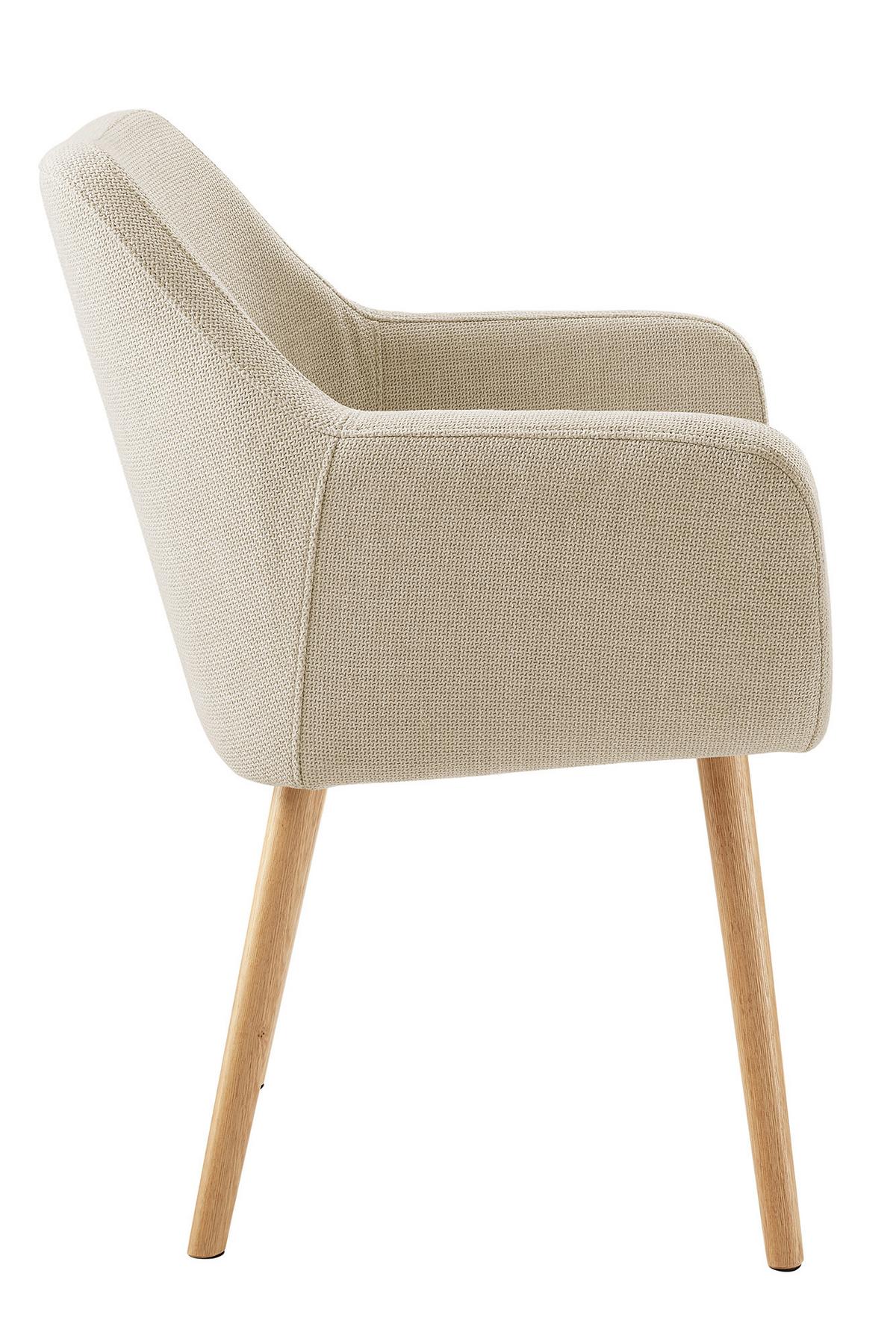Armlehnstuhl Beige B: 62cm - Beige/Naturfarben, MODERN, Holz/Textil (62/84/60cm) - Livetastic