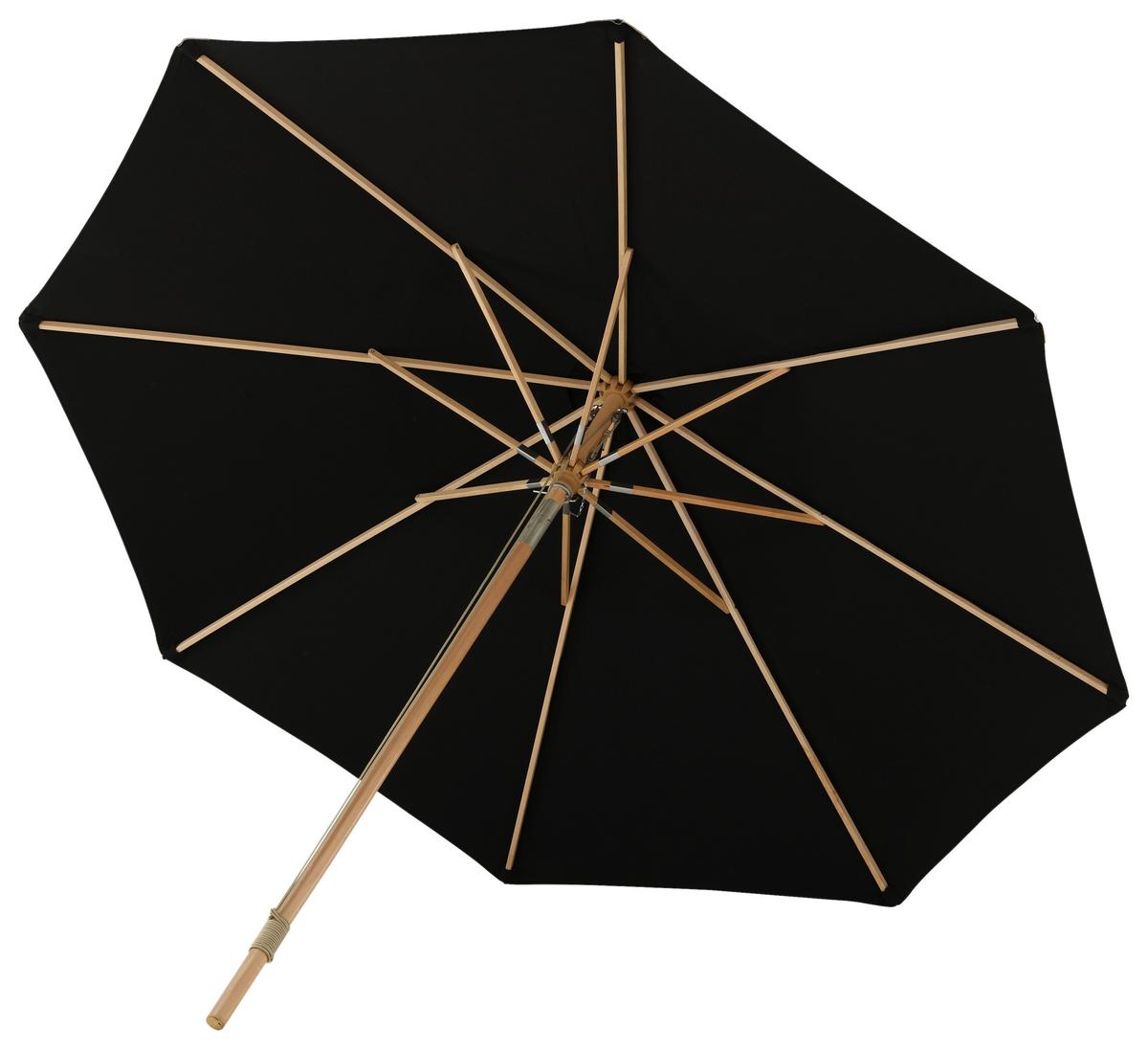 Sonnenschirm Nypo DM: 330cm H: 258cm Schwarz - Schwarz, KONVENTIONELL (330/258/330cm) - Gardenson