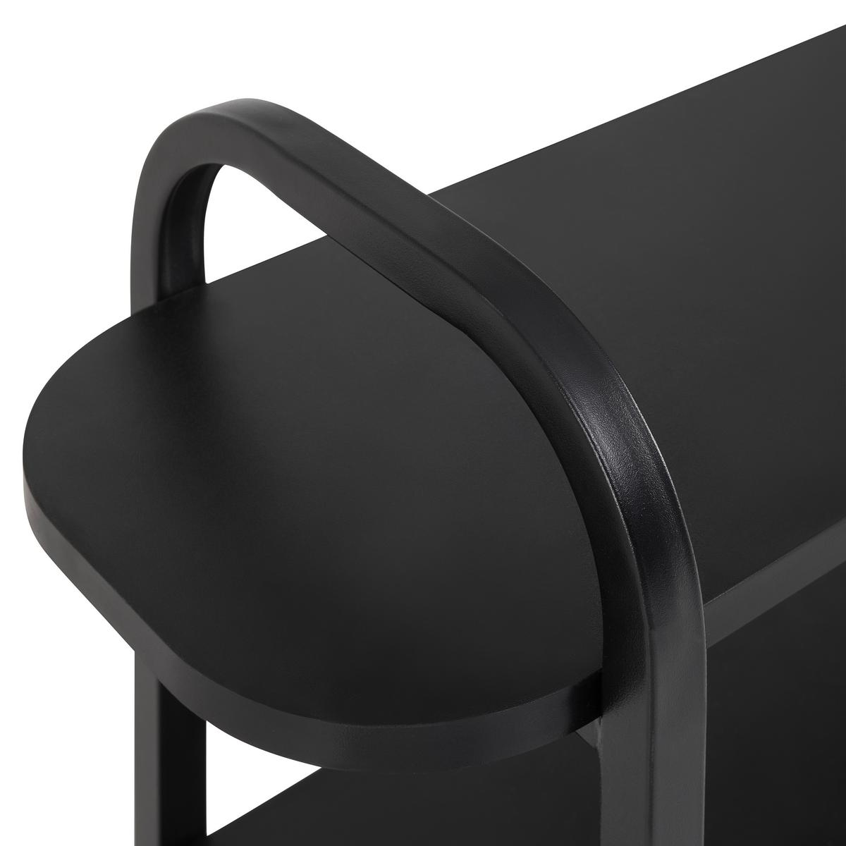 REGÁL BEND -EXKLUSIV- - čierna, Modern, kov/kompozitné drevo (76/72/27cm) - Mömax