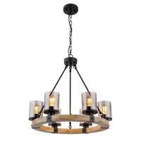 Függőlámpa 15555-6h - sötétbarna/fekete, Natur, műanyag/Üveg (59/98cm) - Globo