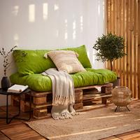 Palettenkissen Set 2--Teilig. Loungeset 120x80 cm Apfelgrün - Grün, Basics, Textil (120/80/16cm)