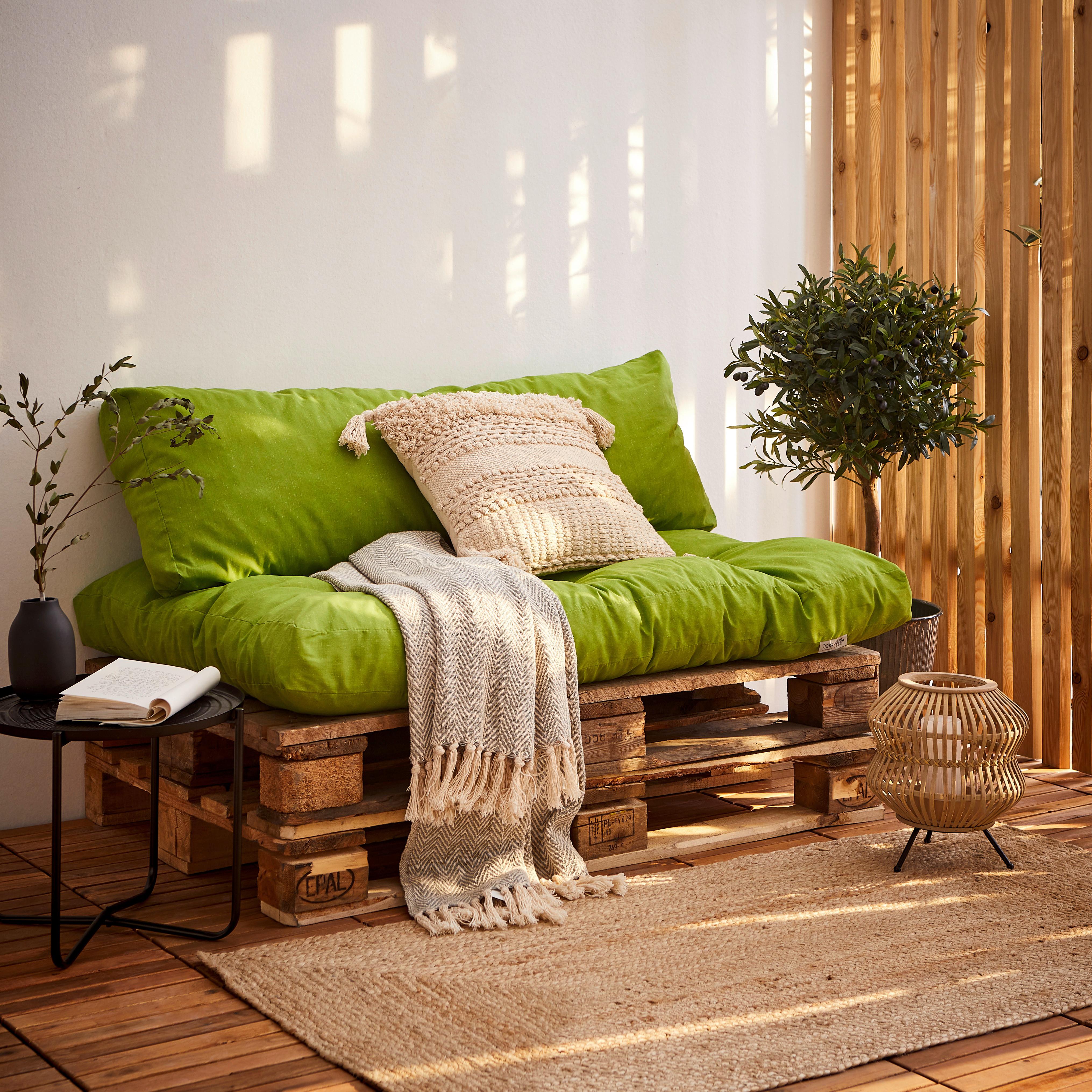 Palettenkissen Set 2--Teilig. Loungeset 120x80 cm Apfelgrün
