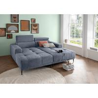 Ecksofa Intera, Hellblau S: 200x188 Cm - Schwarz/Hellblau, KONVENTIONELL, Textil (200/188cm) - Livetastic