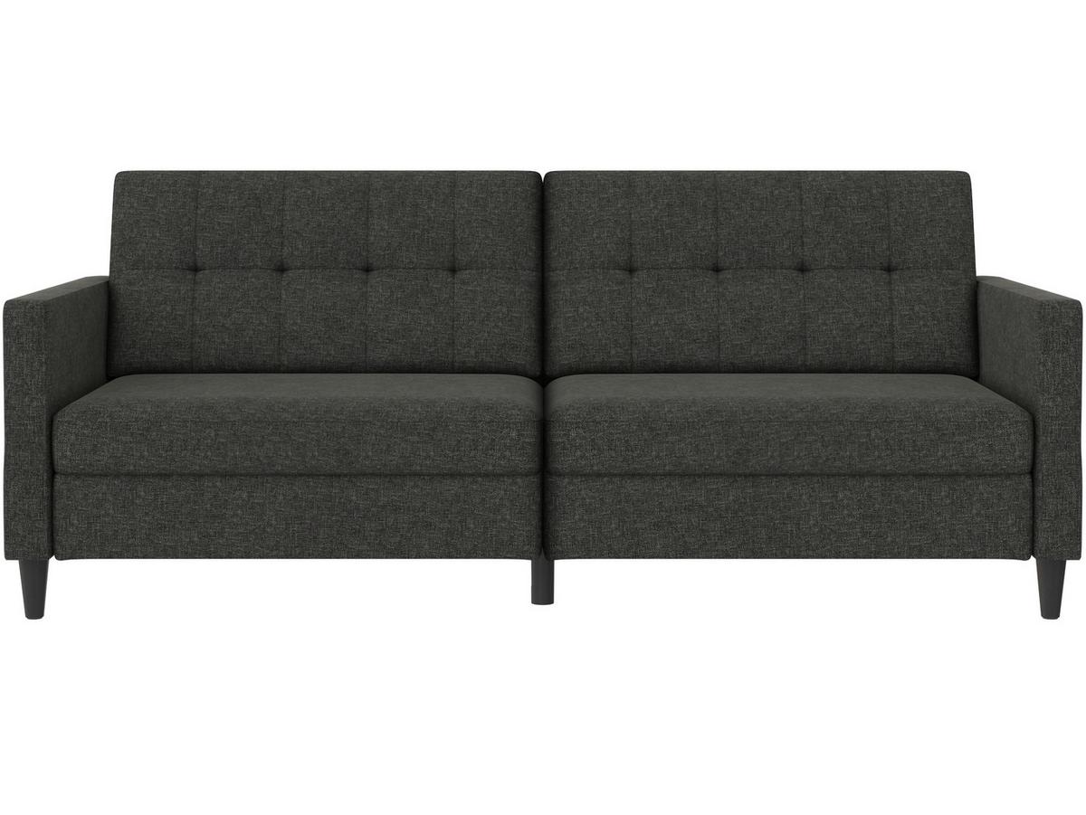 Schlafsofa Hannover Anthrazit, mit Schlaffunktion - Anthrazit/Schwarz, Basics, Textil (203/82cm) - Livetastic