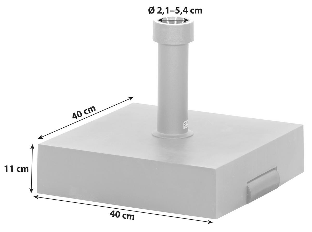 Schirmständer Kunstoff / Beton für DM  2,1-5,4 cm - Anthrazit, KONVENTIONELL, Kunststoff/Stein (40/11/40cm) - Siena Garden