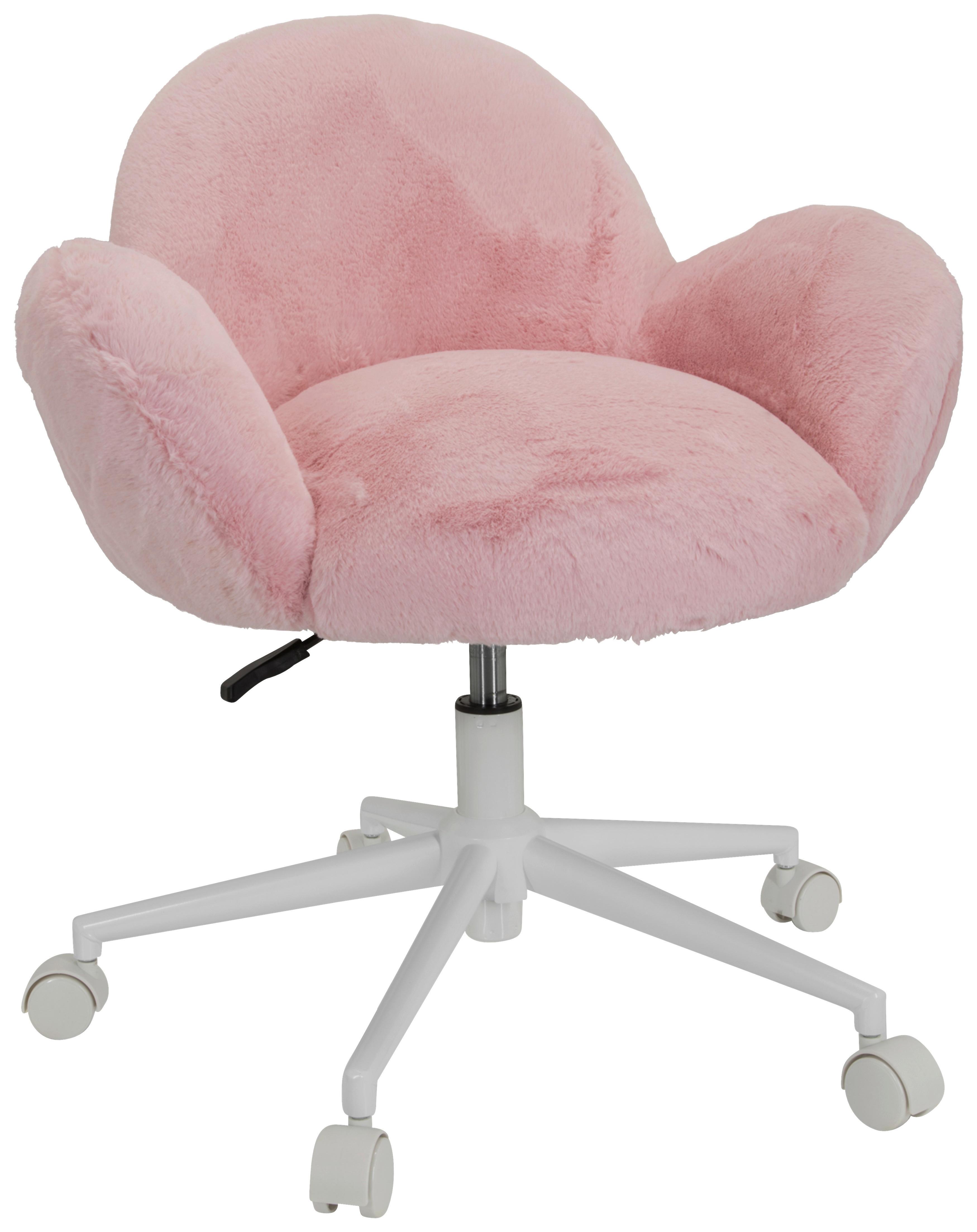 Jugenddrehstuhl Kiddy Teddy Rosa Bis 80 Kg - Weiß/Rosa, MODERN, Kunststoff/Textil (65/79/64cm) - MID.YOU