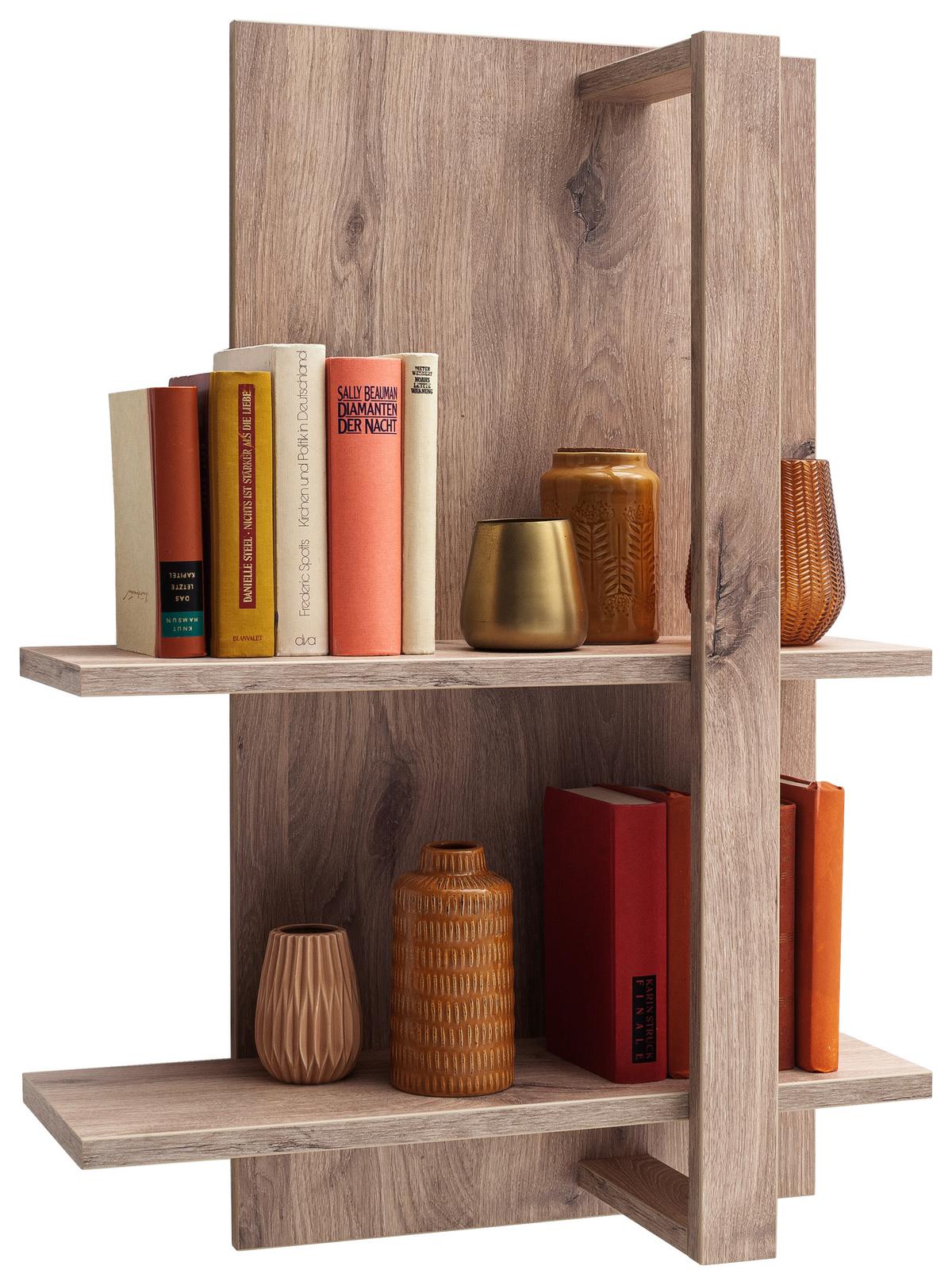 Wandregal Vancouver B: 67 cm Viking Oak 2 Fächer - Eichefarben, MODERN, Holzwerkstoff (67/96/25cm)