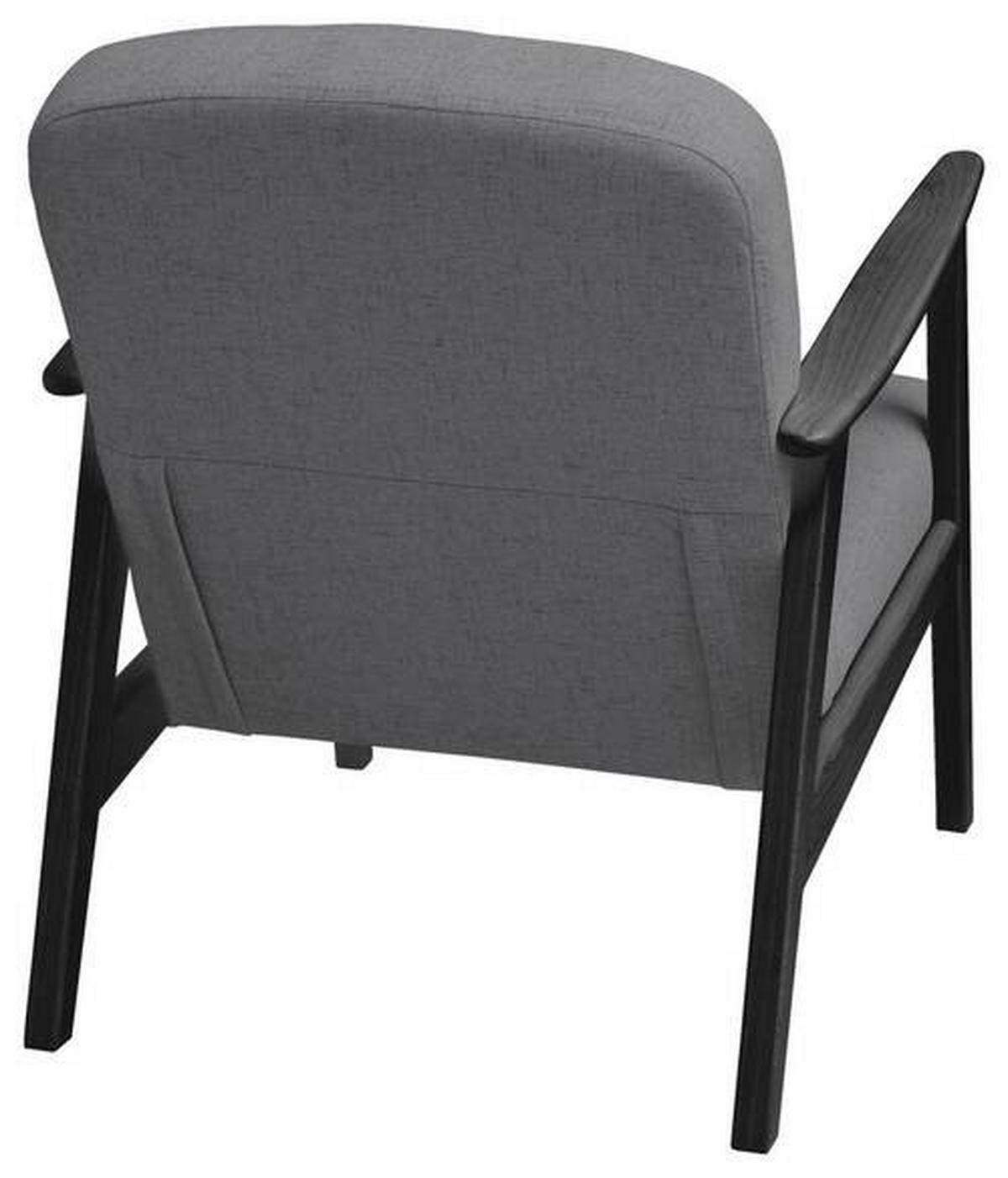 Sessel Retro - Schwarz/Grau, Natur, Holz/Textil (63ml) - Livetastic