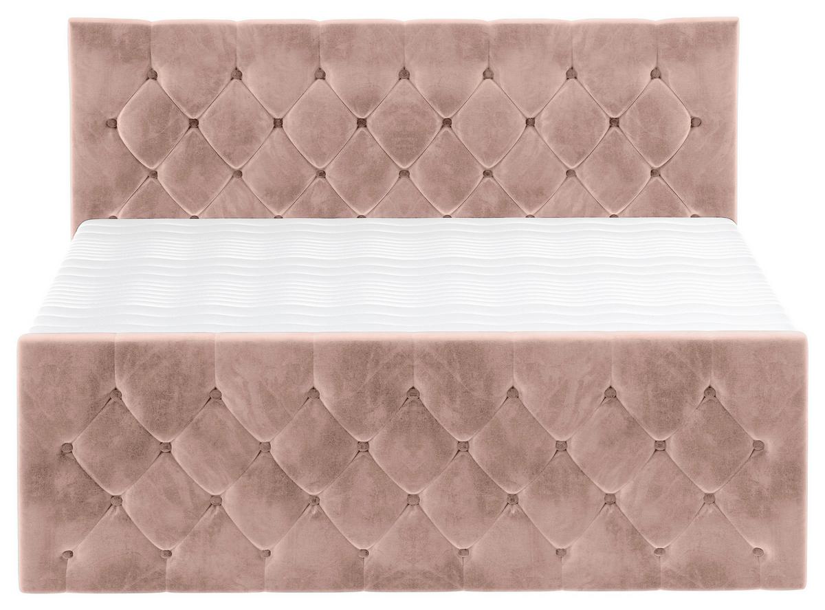 Boxspringbett Swing 14 Altrosa 140x200 Cm H2 - Beige/Schwarz, ROMANTIK / LANDHAUS, Textil (140/200cm) - James Wood