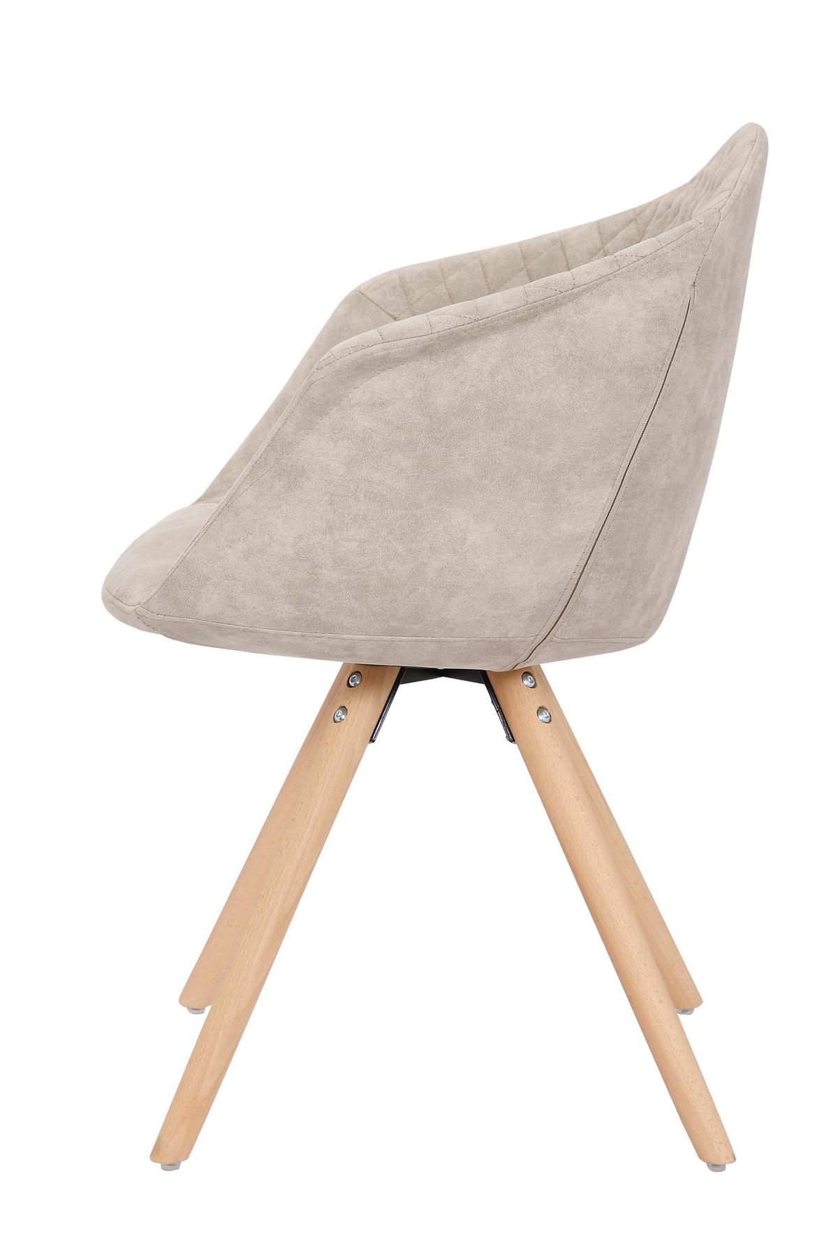 Sada stoličiek krémová - biela/krémová, Design, drevo/plast (59/82/55cm)