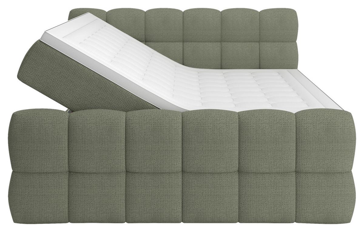BOXSPRINGBETT inkl. Bettkasten 160x200 - Schwarz/Grün, Trend, Holz/Holzwerkstoff (160/200cm) - Sembella