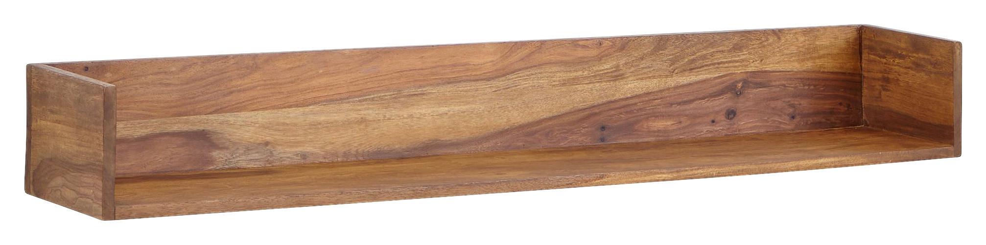 Nástenná polica z masívneho dreva š: 120cm - farba indického palisandra, Modern, drevo (120/15/20cm) - MID.YOU