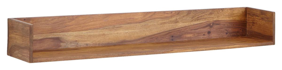 Nástenná polica z masívneho dreva š: 120cm - farba indického palisandra, Modern, drevo (120/15/20cm) - MID.YOU