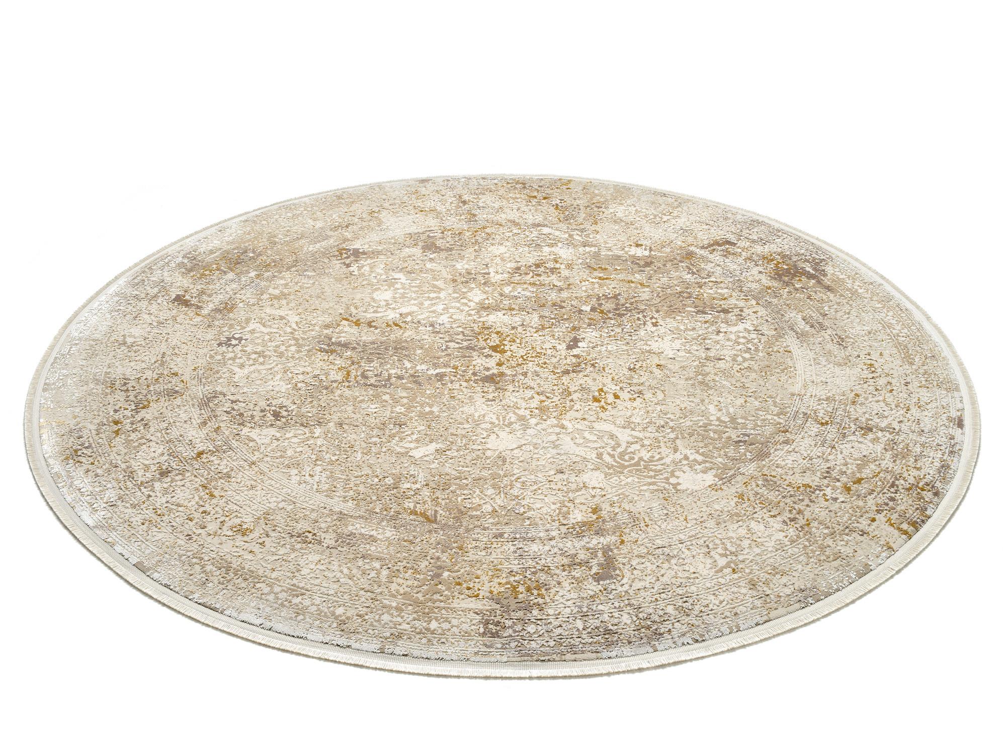 Webteppich Avignon Goldfarben/Beige 200x200 cm - Beige/Goldfarben, Design, Textil (200cm) - Dieter Knoll