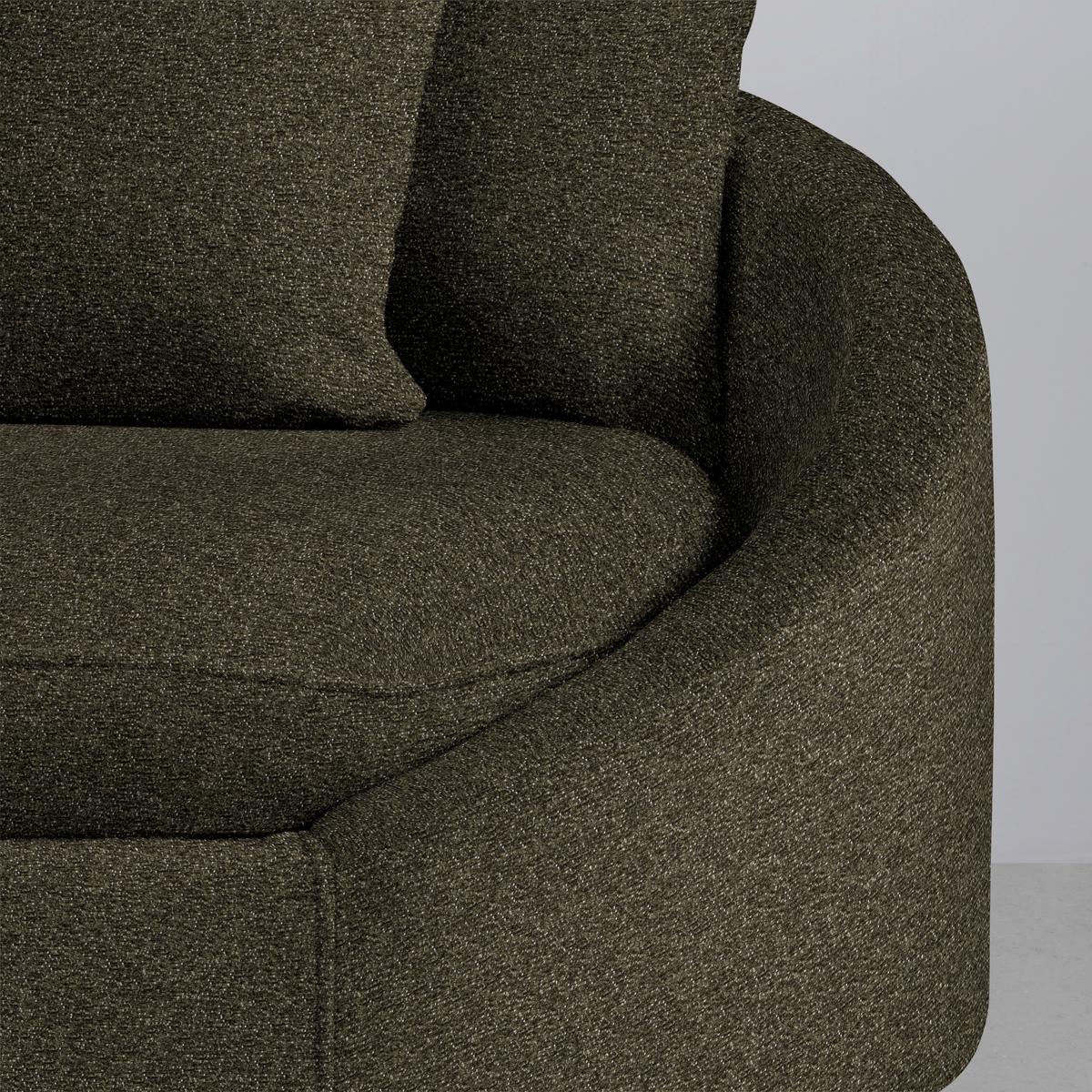 Rohová sedačka AXEL, levá, tmavé zelená tkanina - černá/tmavě zelená, Moderní, kov/textil (250/291cm) - Mömax