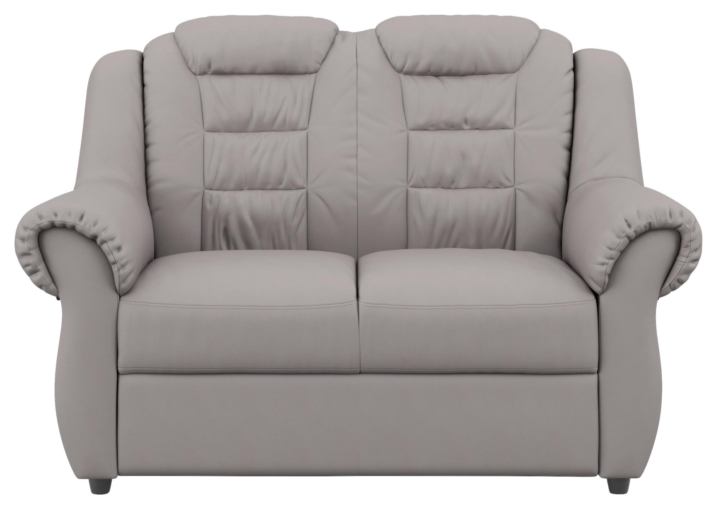 2-Sitzer-Sofa Boston Hellbraun Lederlook - Hellbraun/Schwarz, KONVENTIONELL, Textil (145/102/101cm) - Livetastic