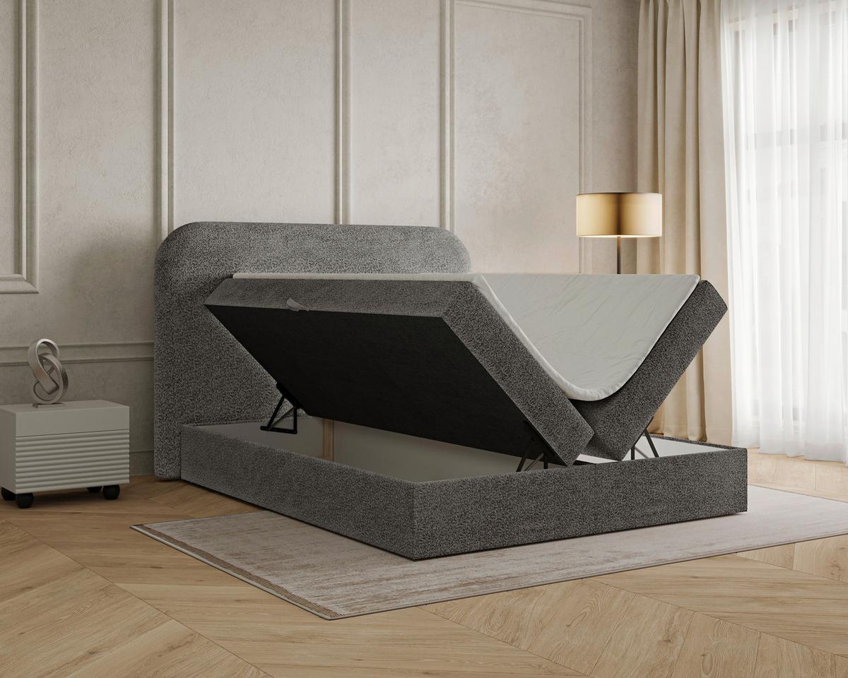BOXBETT London Anthrazit 160x200cm - Anthrazit/Schwarz, MODERN, Holz/Kunststoff (160/200cm) - MID.YOU