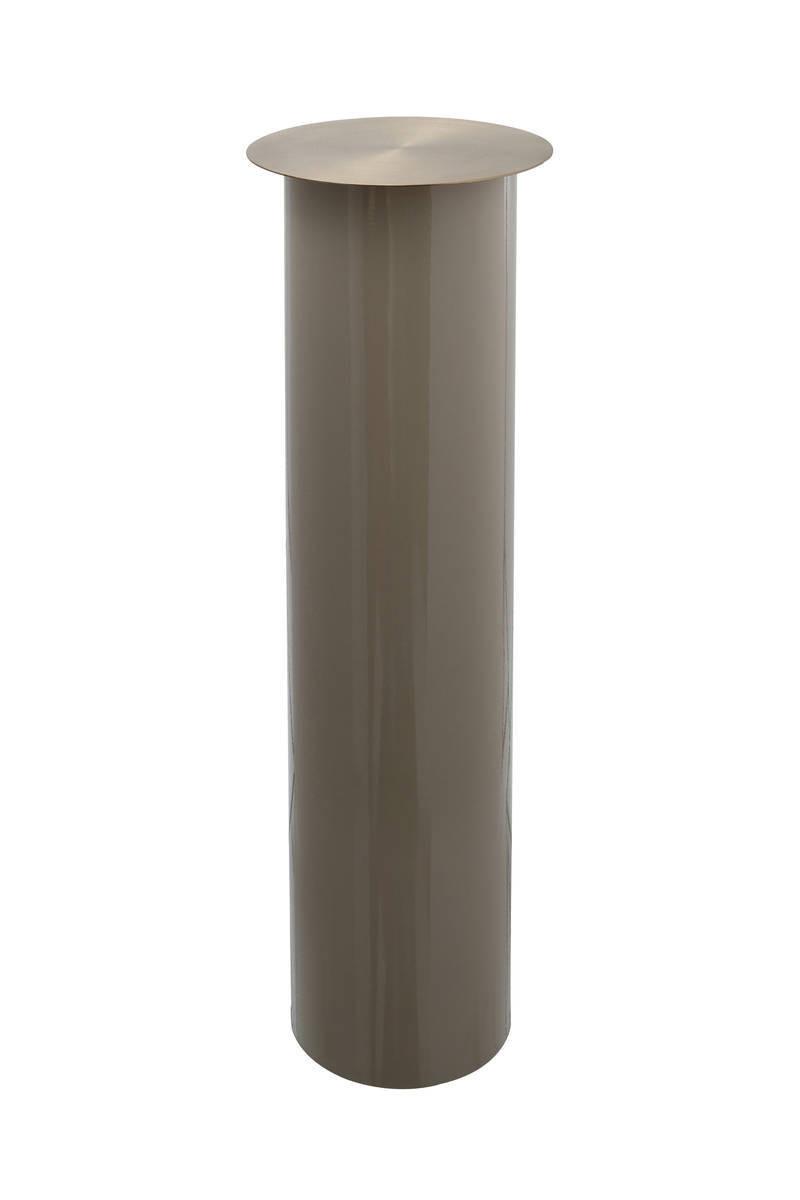 Kerzenständer Art Deco Eisen Taupe/Goldfarben - Taupe/Goldfarben, Trend, Metall (20/70/20cm) - Kayoom