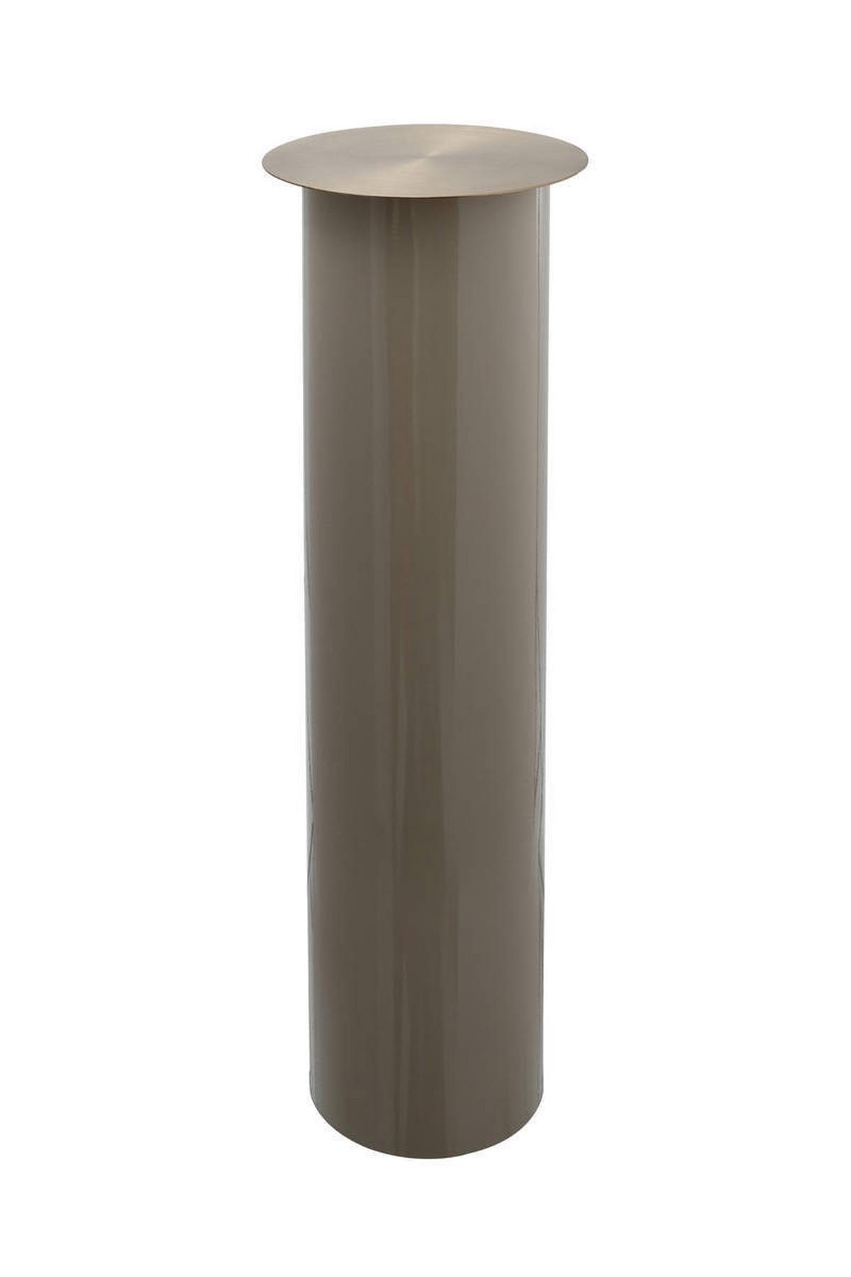 Kerzenständer Art Deco Eisen Taupe/goldfarben - Taupe/Goldfarben, Trend, Metall (20/70/20cm) - Kayoom