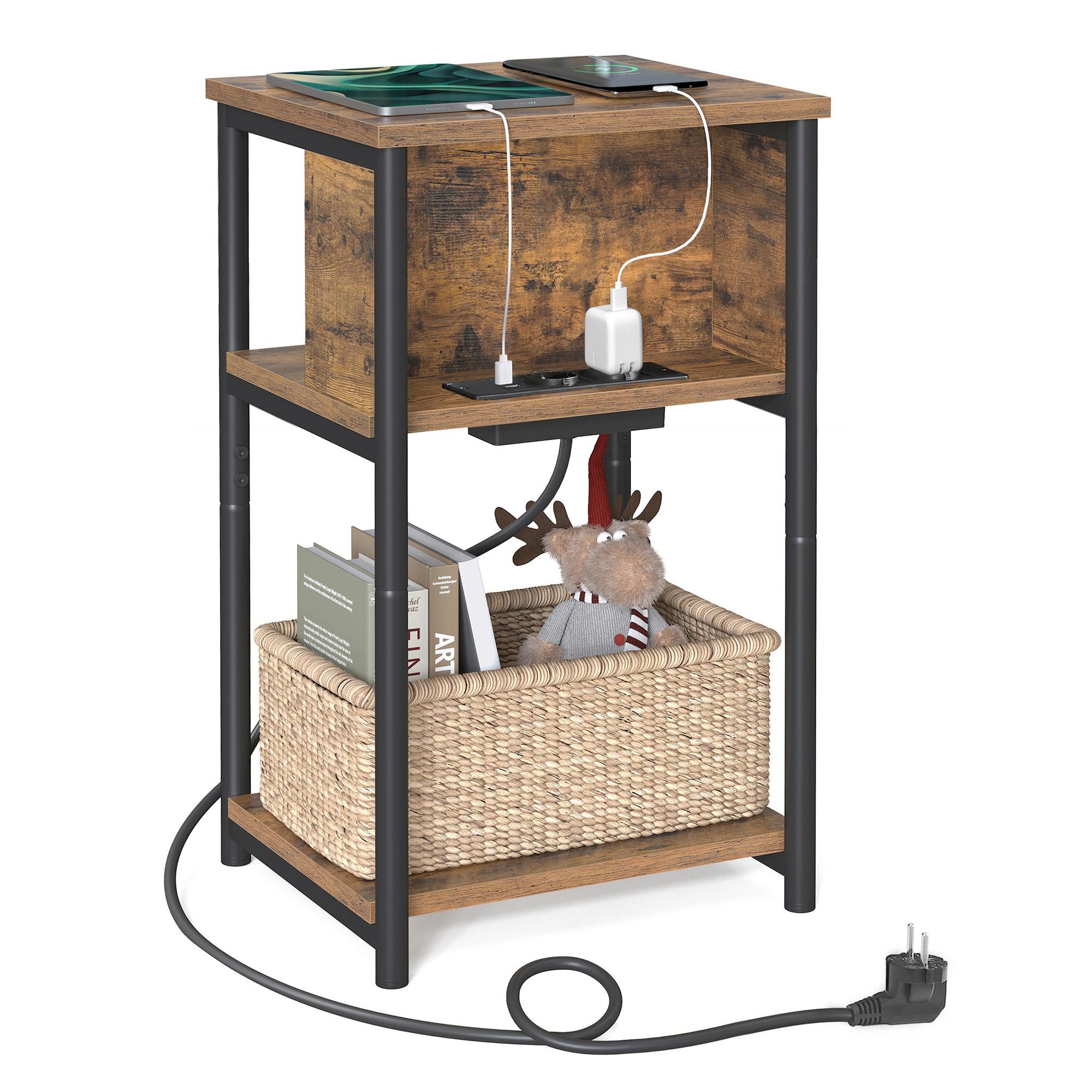 Beistelltisch Braun, Schwarz B: 34 Cm - Schwarz/Braun, Trend, Holzwerkstoff/Metall (34/58/30cm) - MID.YOU