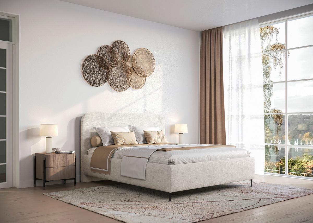 Polsterbett Mit Lattenrost 160x200 Cm Bendi Beige - Beige/Schwarz, MODERN, Holz/Holzwerkstoff (160/200cm) - MID.YOU