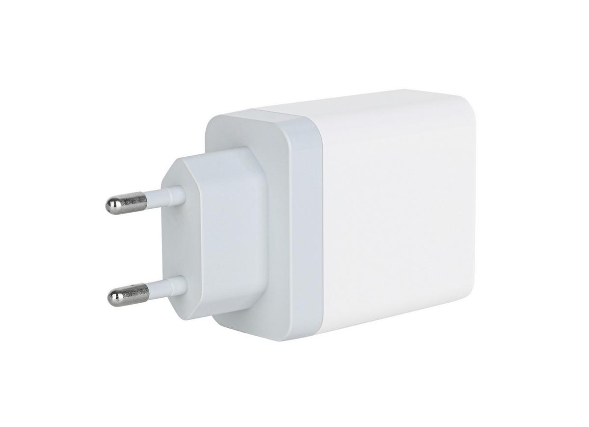 Multistecker Josef - Weiß/Grau, Basics, Kunststoff/Metall (9,3/4,7/2,8cm) - Ondega