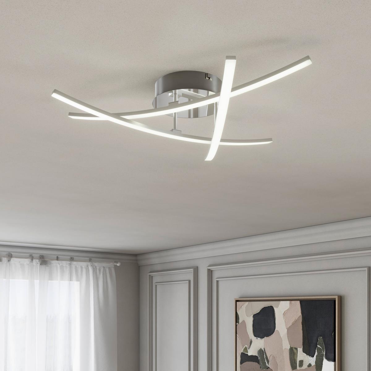 LED-Deckenleuchte COCO - Chromfarben/Silberfarben, Basics, Kunststoff/Metall (52/11cm) - Luca Bessoni