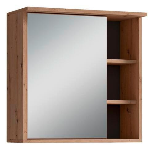 Spiegelschrank Wellness Mit Led 1 Tür BxHxT 60x61x28 cm - Anthrazit/Eiche Artisan, MODERN, Glas/Holzwerkstoff (60/61/28cm) - MID.YOU