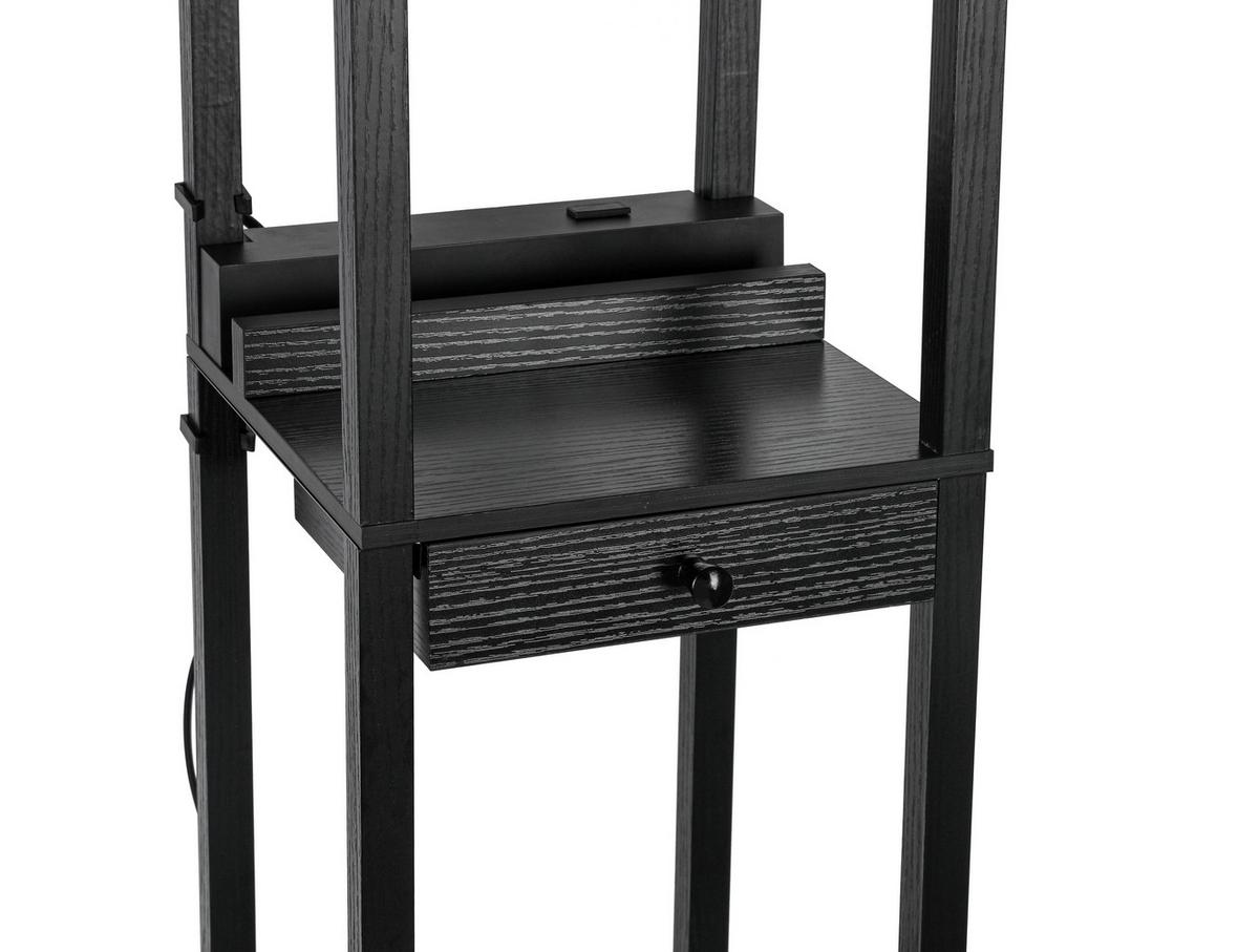 STOJACÍ LAMPA SVEN - bílá/černá, Basics, kov/kompozitní dřevo (26/160/26cm)