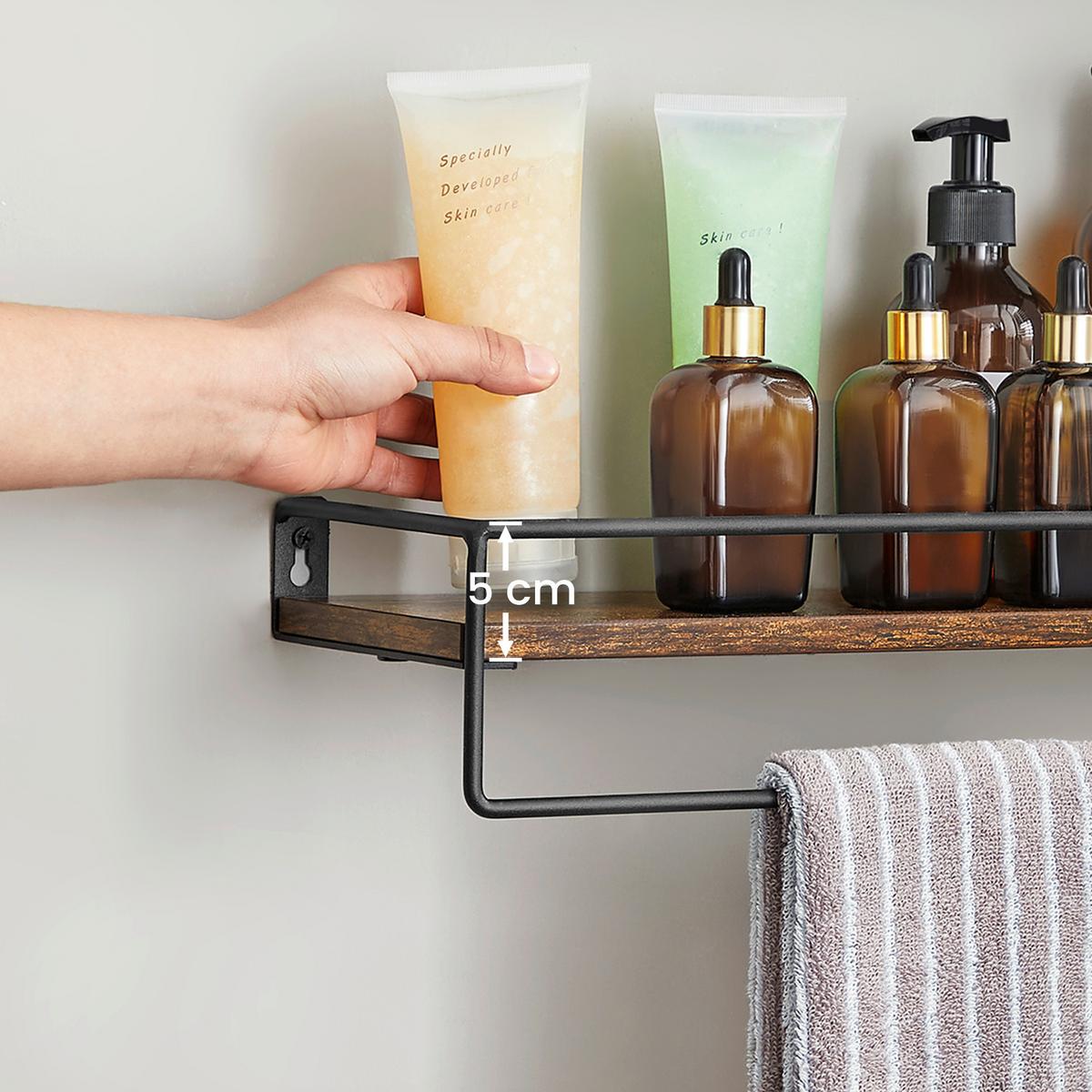 Wandregalset Schwarz, Dunkelbraun B: 40 Cm - Dunkelbraun/Schwarz, Trend, Holzwerkstoff/Metall (40/5/15,5cm) - MID.YOU