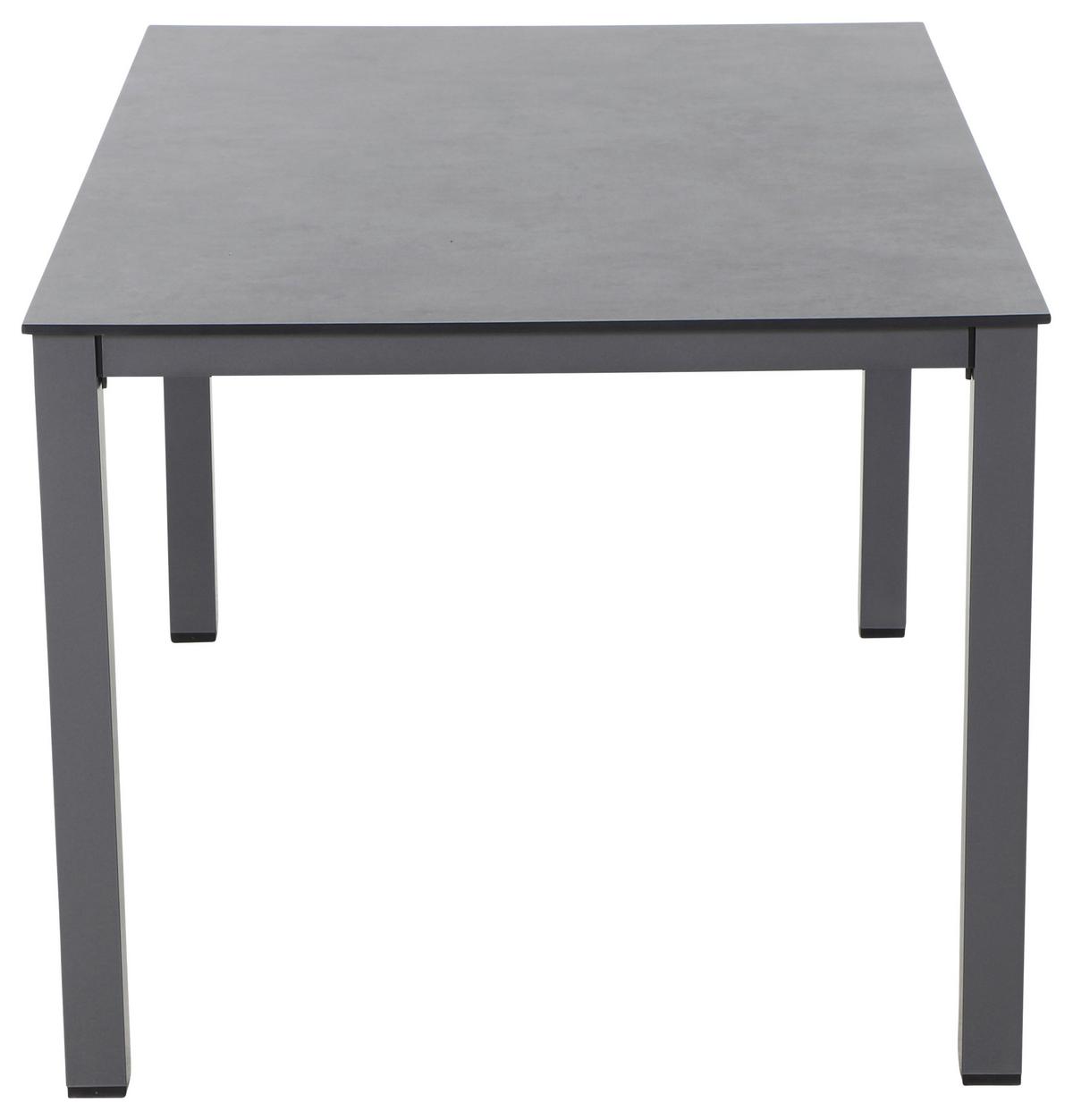 Gartenmöbel Set 5-tlg Aluminium - Anthrazit/Schwarz, KONVENTIONELL, Keramik/Textil - Gardenson