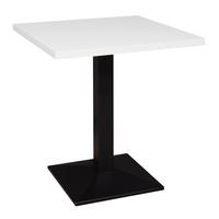 Bistro stolek 70x70 cm - bílá/černá, Moderní, kov/kompozitní dřevo (70/75/60cm) - Modern Living