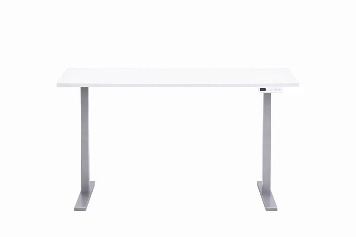 SCHREIBTISCH Metz Weiß L: 138cm - Alufarben/Weiß, MODERN, Holzwerkstoff/Metall (138/60/72,7-117,2cm) - MID.YOU
