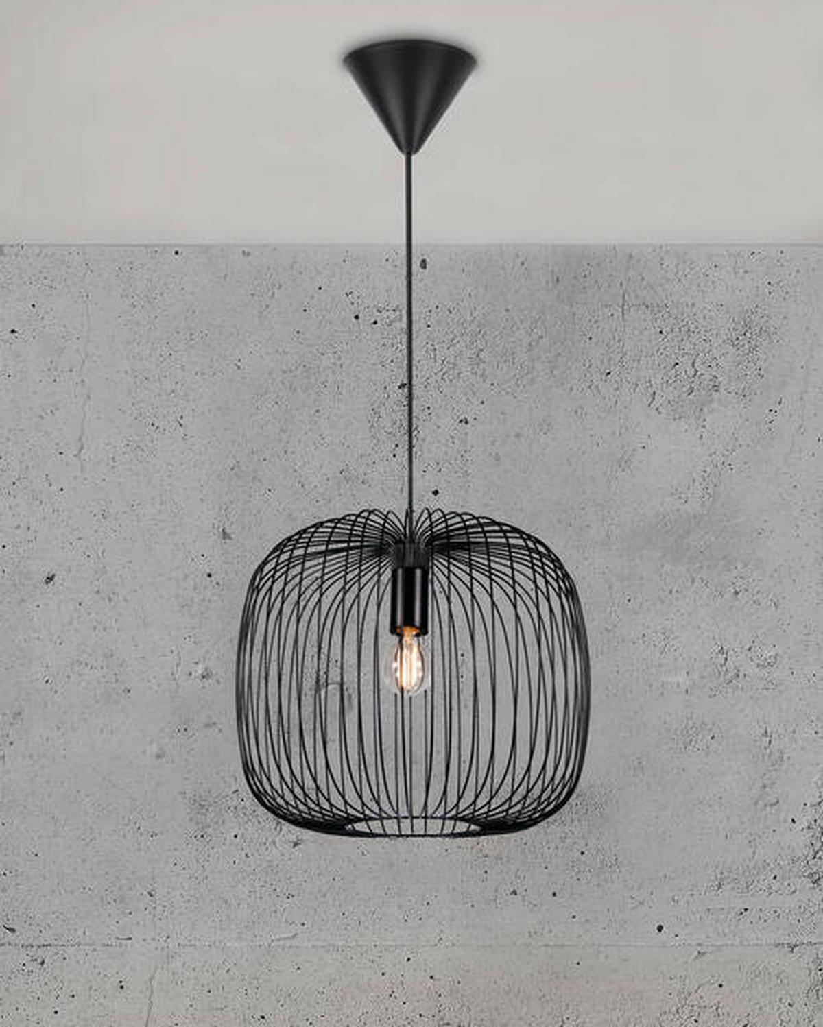 Hängeleuchte Beroni Schwarz D: 40 cm - Schwarz, KONVENTIONELL, Metall (40/33cm) - Nordlux