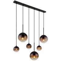 Hängeleuchte 15167-6 - Klar/Schwarz, Design, Glas/Metall (91/20/117cm) - Globo