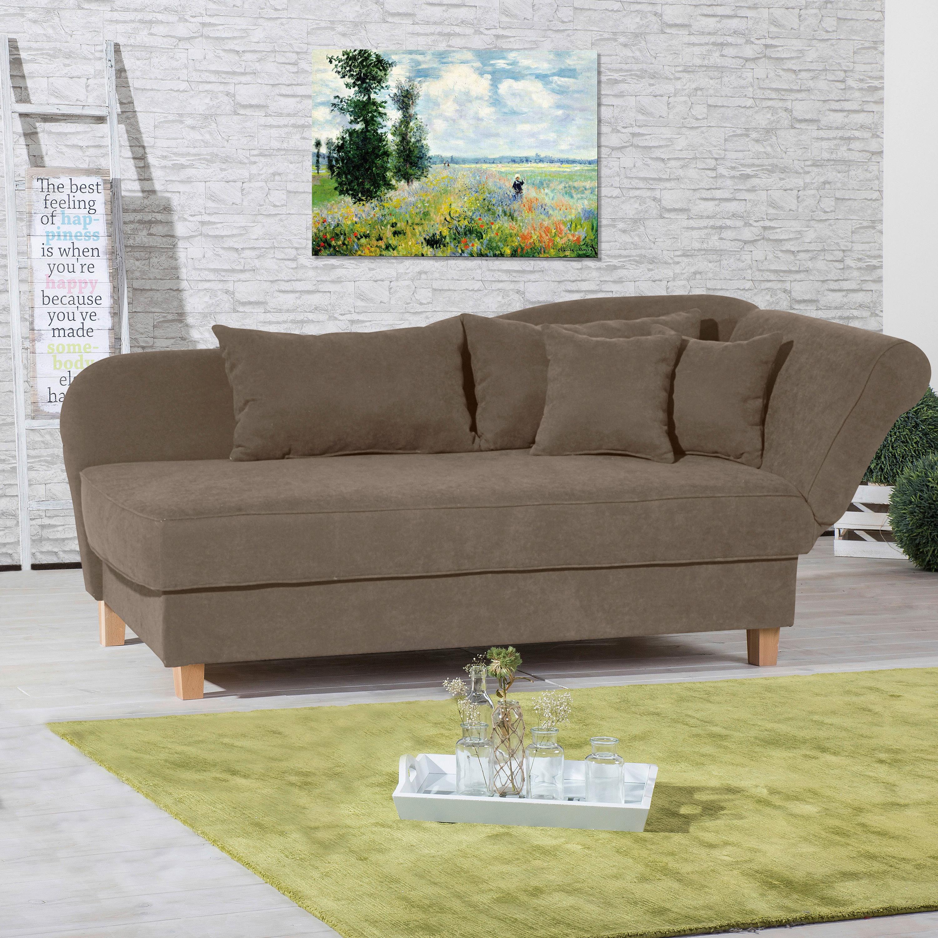 Recamiere Selma Sahara Rechts Mit Bettkasten+schlaffunktion - Hellbraun/Buchefarben, Design, Textil (190/88/82cm) - Max Winzer