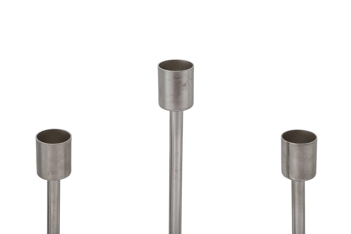 Kerzneständer Art Deco Eisen Lila/Silberfarben für 3 Kerzen - Lila/Silberfarben, Trend, Metall (26/39,5/9cm) - Kayoom