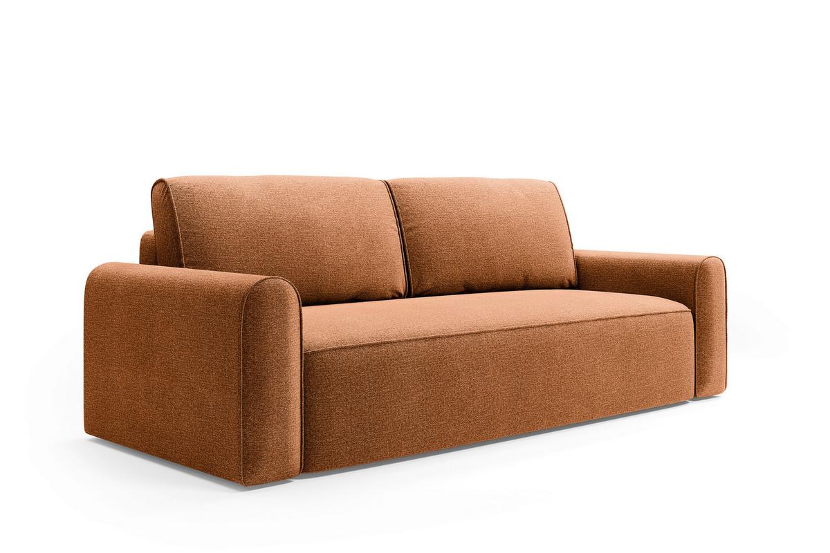 Schlafsofa Piemonte Terracotta B: 240cm - Terracotta/Schwarz, MODERN, Holz/Holzwerkstoff (240/92/103cm) - Livetastic