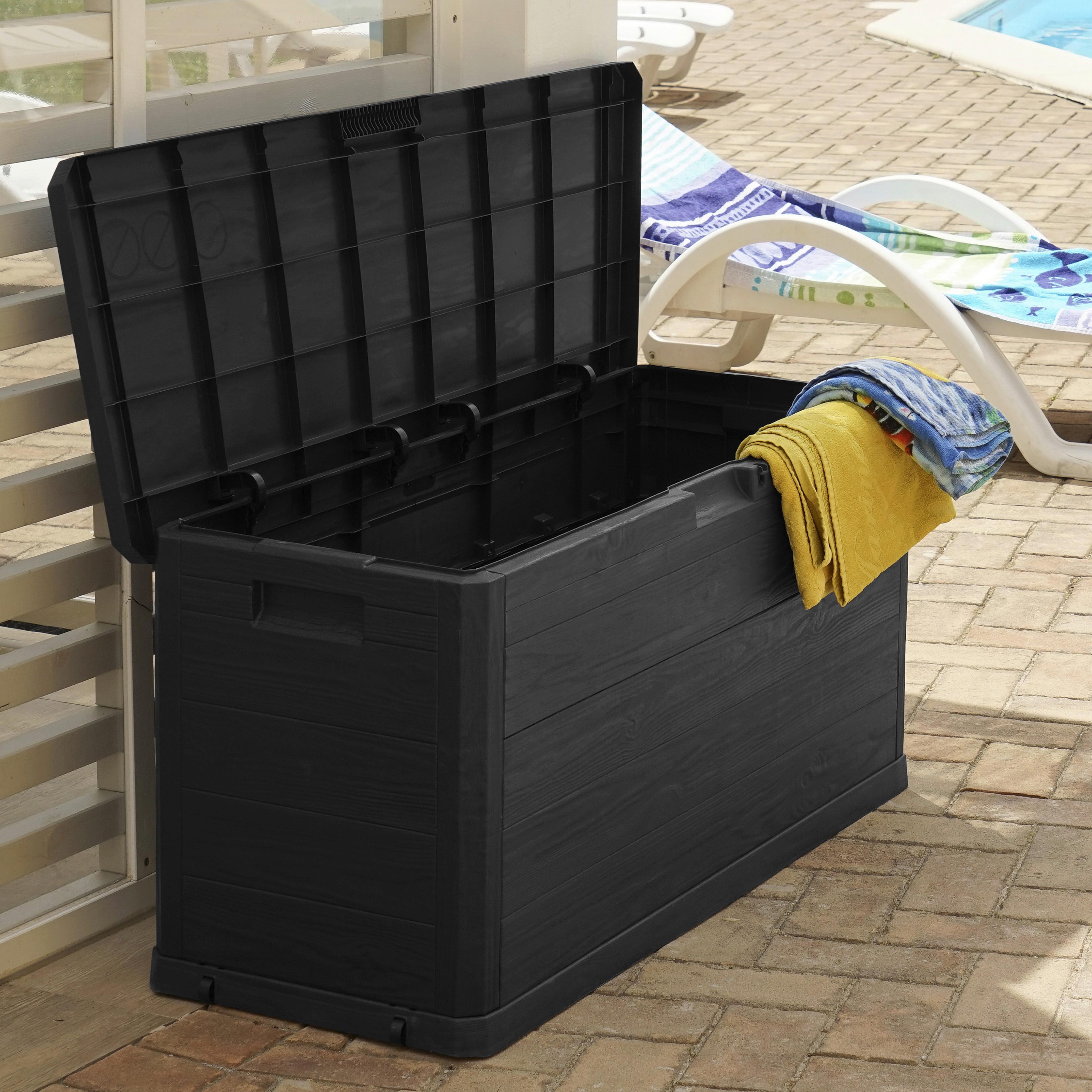 Kissenbox Wasserdicht Woody 117x56x45 cm 280l Dunkelgrau - Dunkelgrau, MODERN, Kunststoff (117/56/45cm) - Luca Bessoni