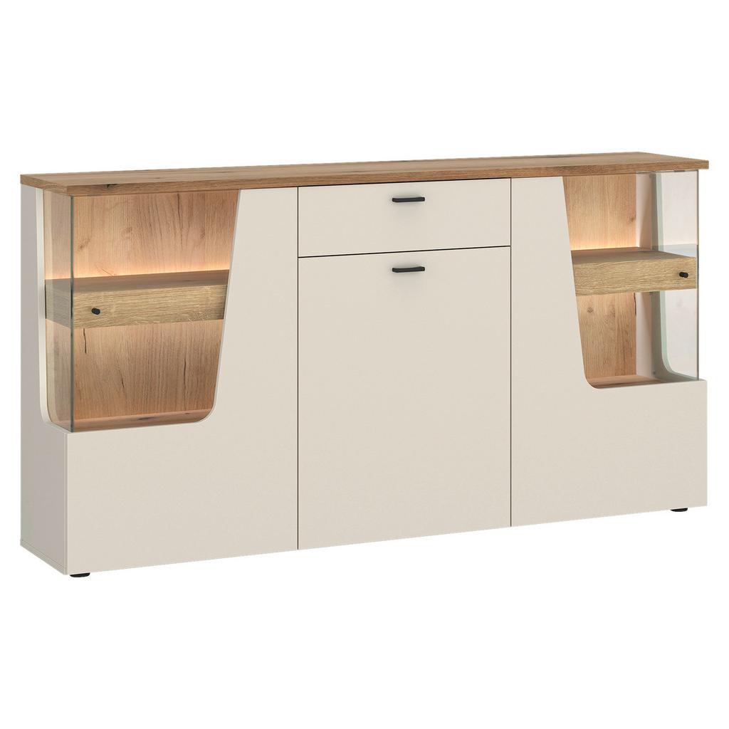 Sideboard Cut Out, B: 165cm Kaschmir/Eichefarben