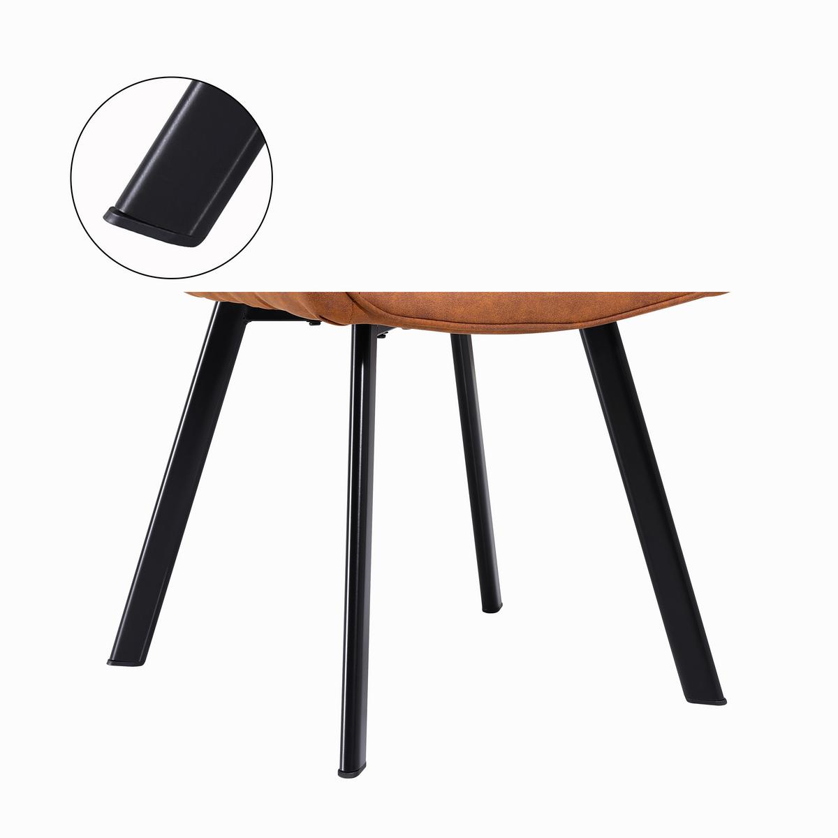 Armlehnstuhl-Set Braun B: 56,5 cm - Schwarz/Braun, MODERN, Textil/Metall (56,5/83/63cm) - Livetastic