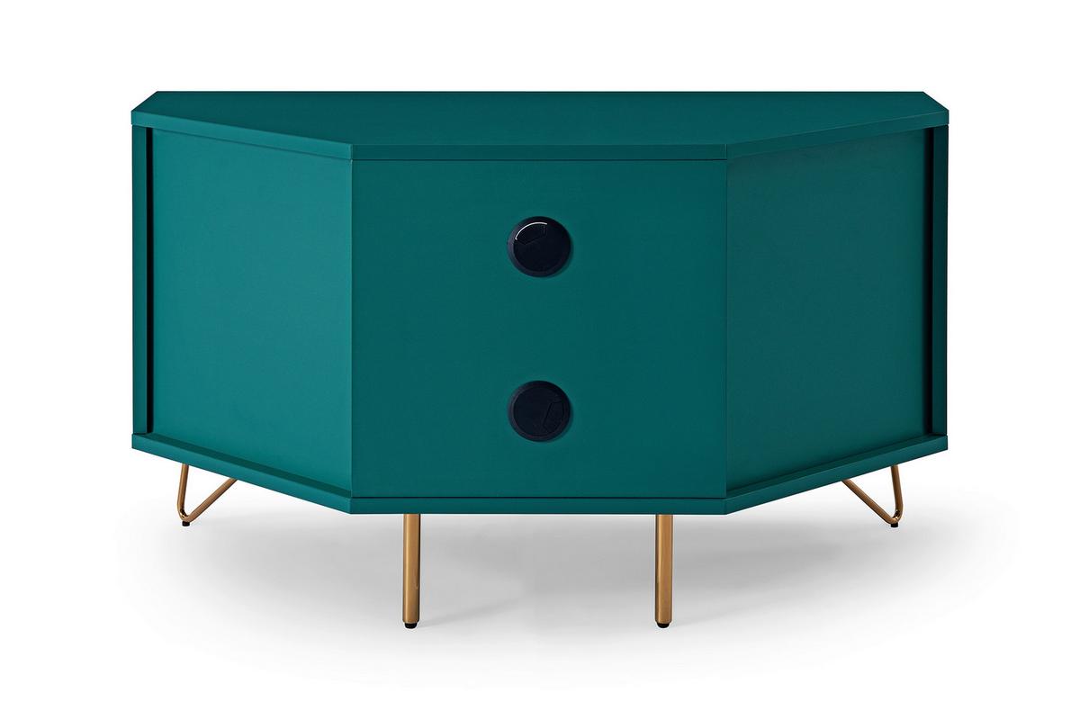 Lowboard Blau B: 100cm - Blau/Messingfarben, Design, Holzwerkstoff (100/58/50cm) - Livetastic