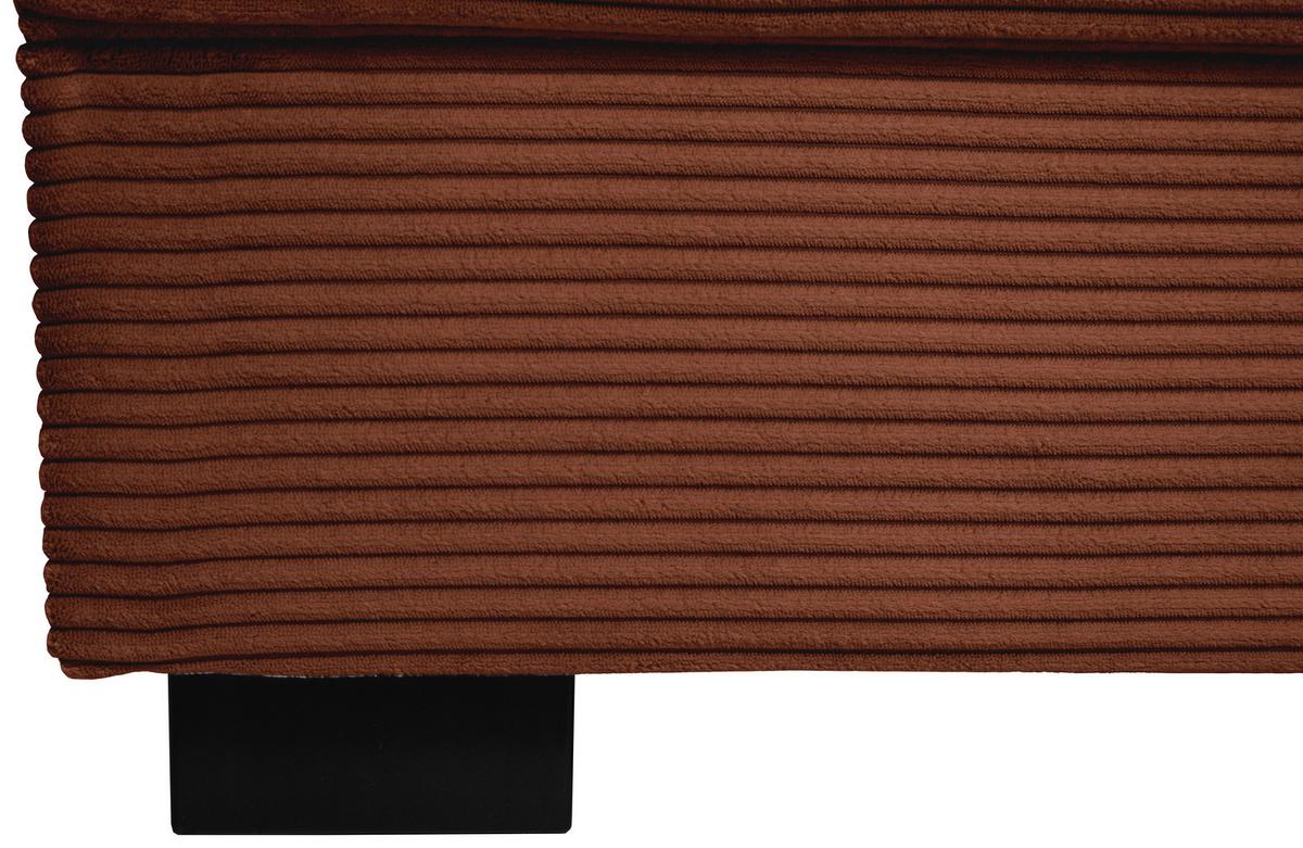 Souprava U MALTE, levá, červenohnědý manšestr - černá/červenohnědá, Moderní, textil/plast (178/305/155cm) - Based