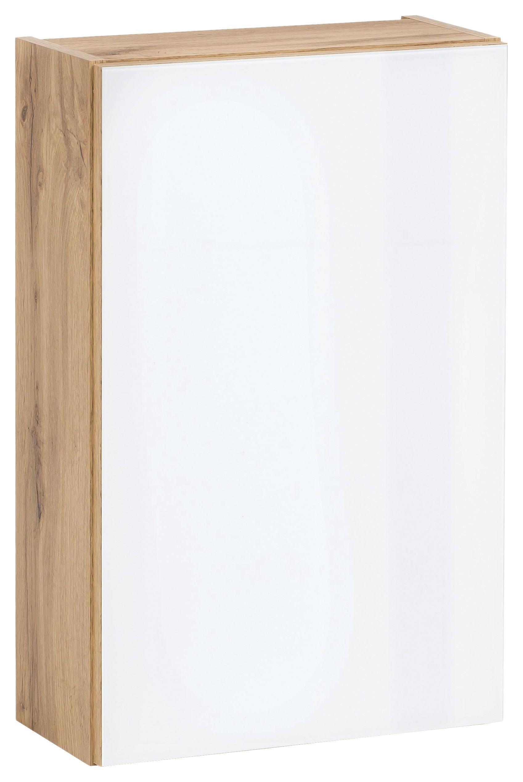 Hängeschrank Helsinki B: 40 cm Weiß/Eiche Dekor m. Drehtür