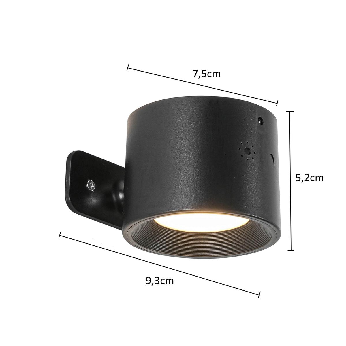 NÁSTĚNNÉ LED SVÍTIDLO RIG1 - černá, Moderní, kov/plast (9,3/7,5/5,2cm) - Mömax