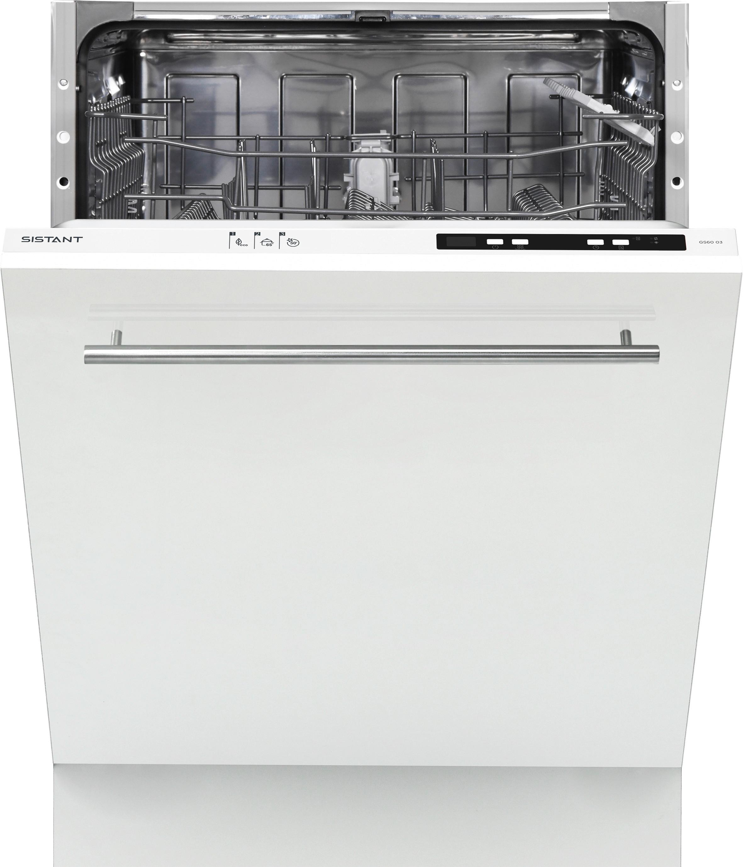 Einbau-Geschirrspüler GS6003 B: 59,8 cm vollintegriert - Weiß, Natur, Metall (59,8/82-87/55cm) - Sistant