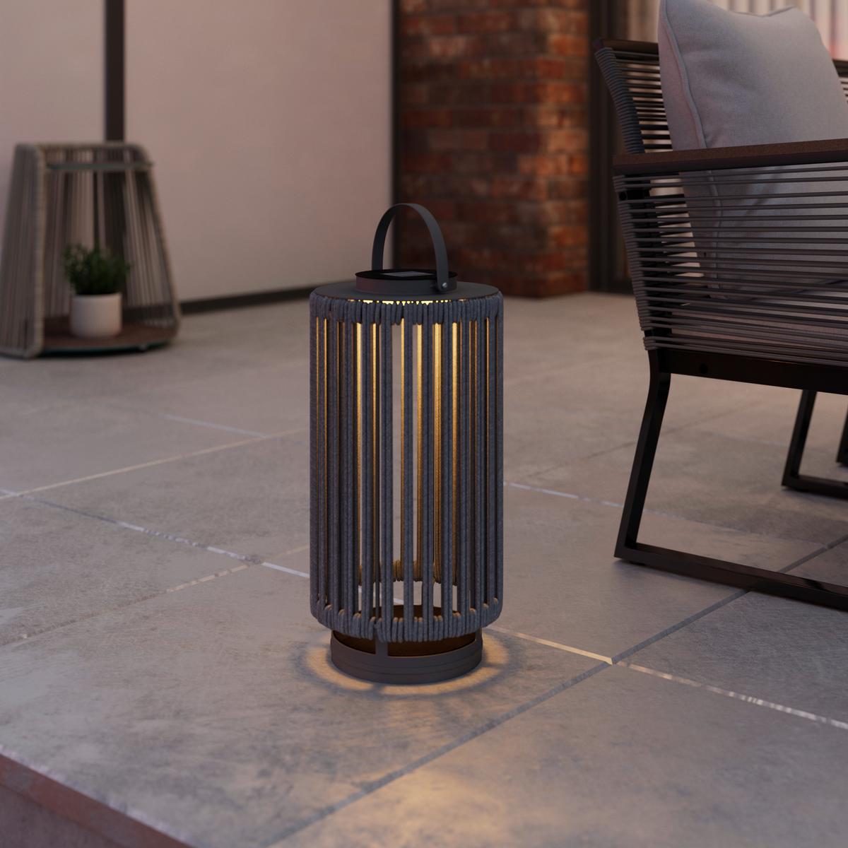 SOLÁRNÍ SVÍTIDLO MADONNA - černá/tmavě modrá, Moderní, kov/textil (22/54/22cm) - Bessagi Garden