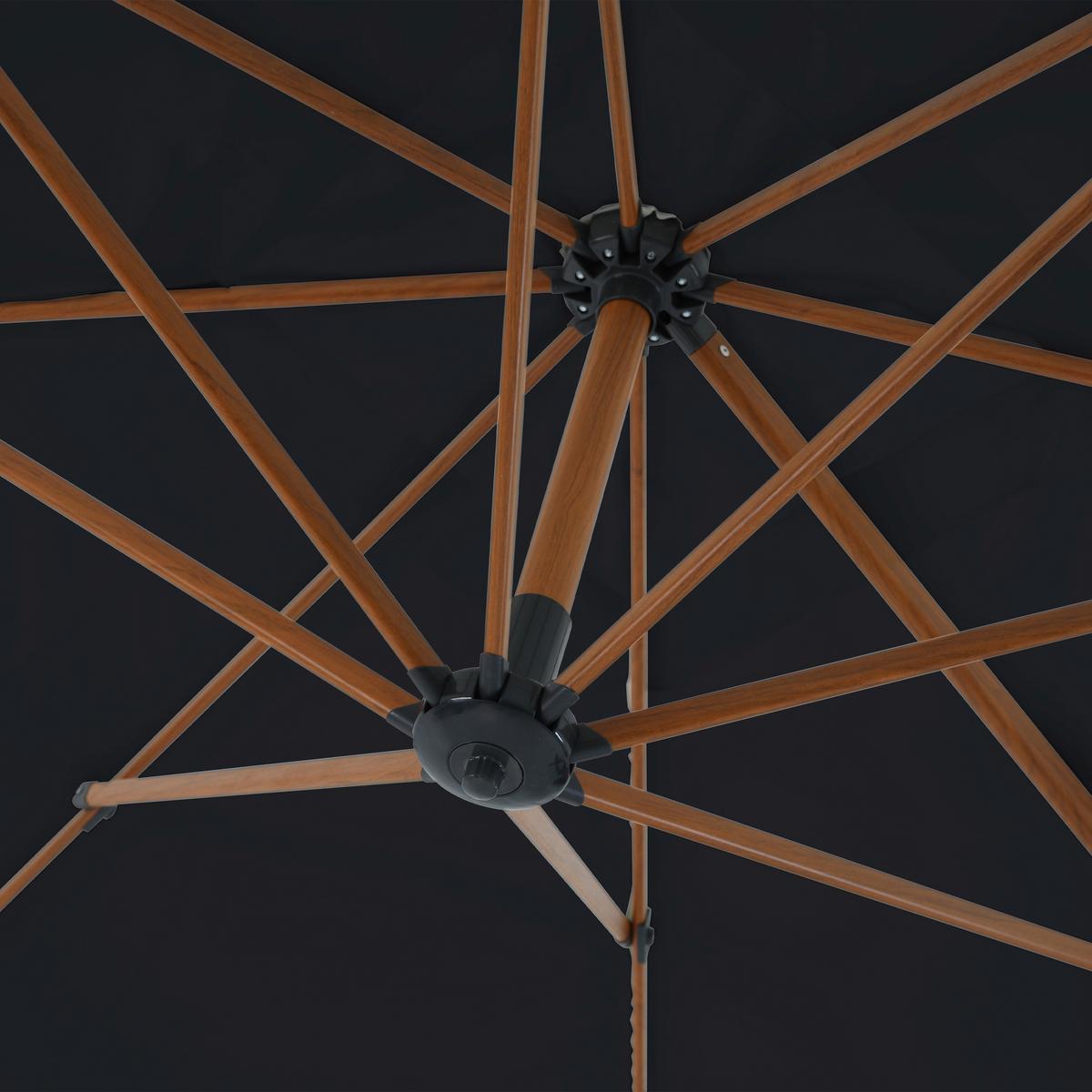 Ampelschirm Grau/Natur DM: 300 H:250 - Eichefarben/Grau, MODERN, Textil/Metall (300/300/250cm)